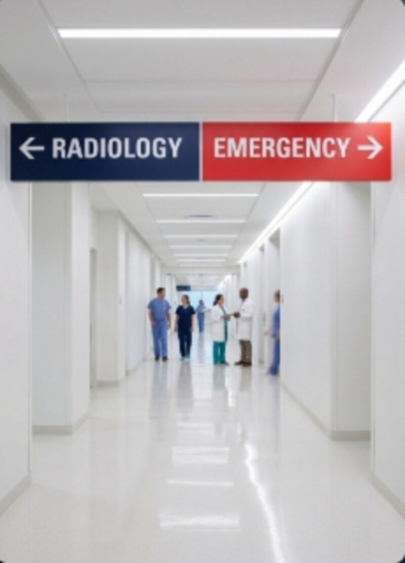 Hospital wayfinding signage