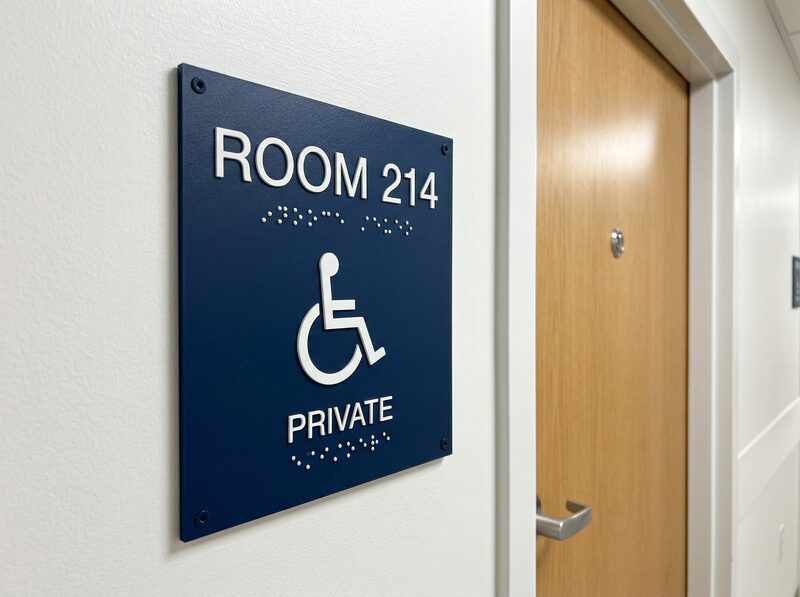 ADA compliant room identification sign
